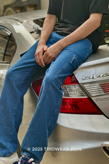 Blue Baggy Cargo Jeans – Relaxed Fit