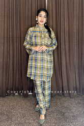 Blue & Mustard Checkered 2-Piece Suit