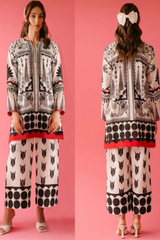 Black & White Rose Ensemble 2-Piece Suit