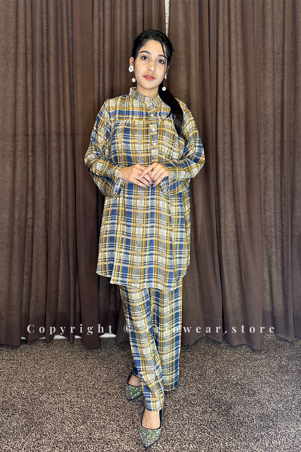 Blue & Mustard Checkered 2-Piece Suit