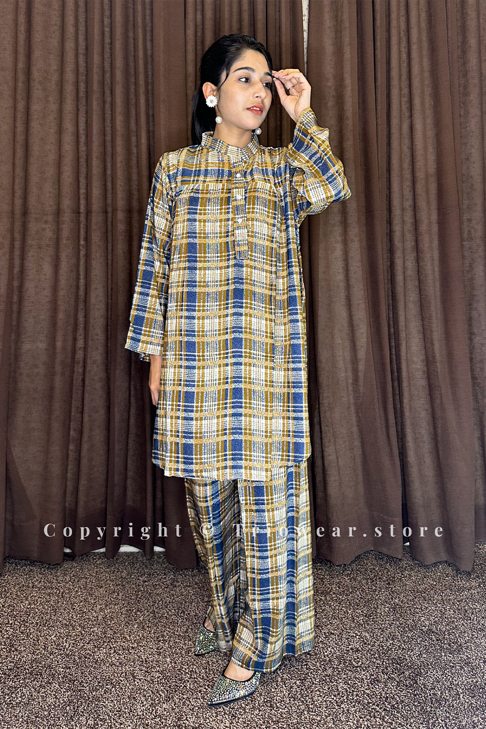 Blue & Mustard Checkered 2-Piece Suit