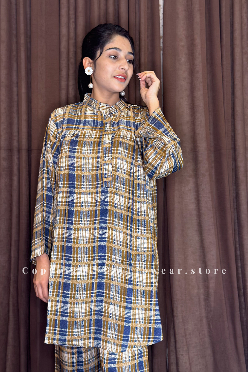Blue & Mustard Checkered 2-Piece Suit