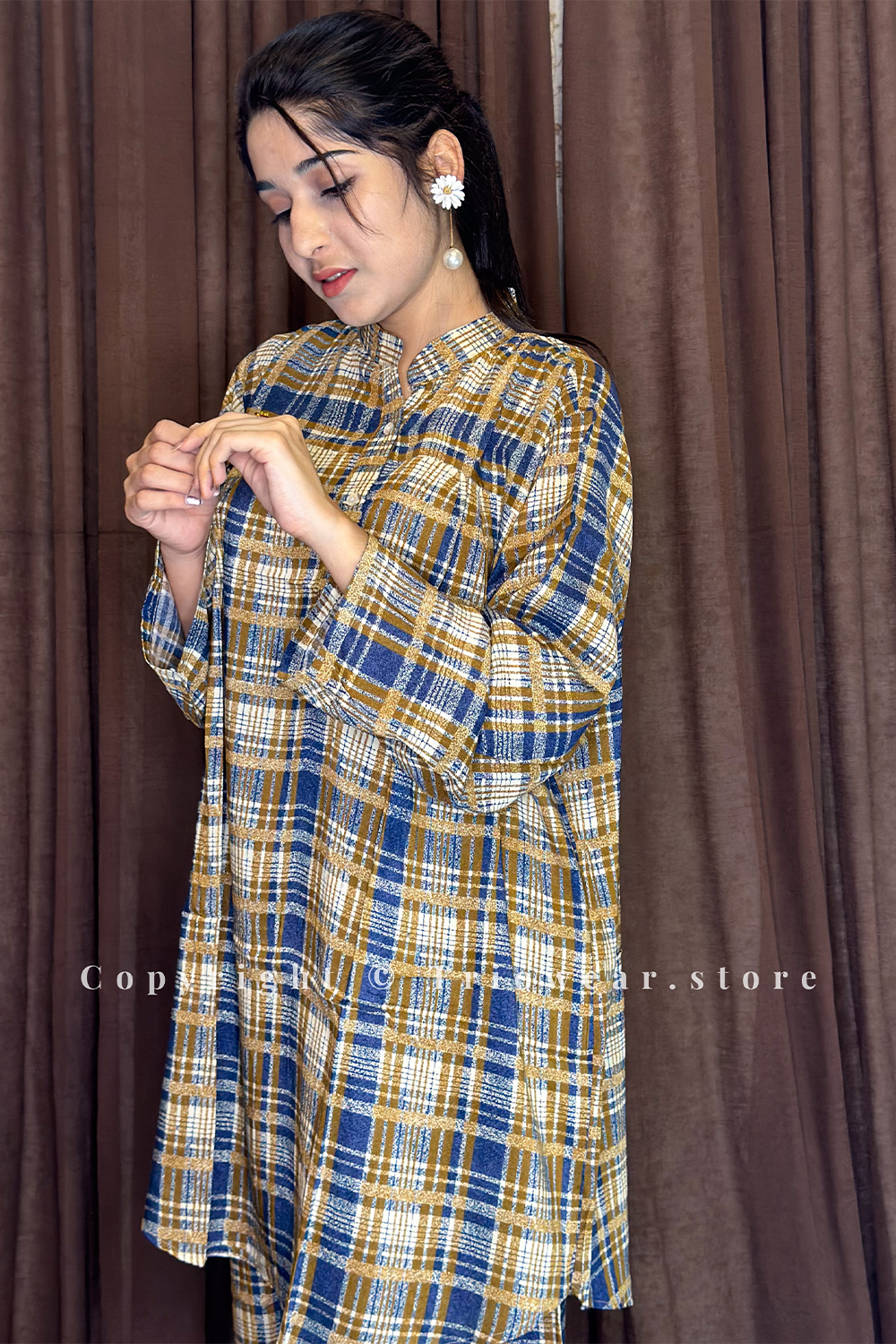 Blue & Mustard Checkered 2-Piece Suit