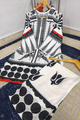 Black & White Rose Ensemble 2-Piece Suit